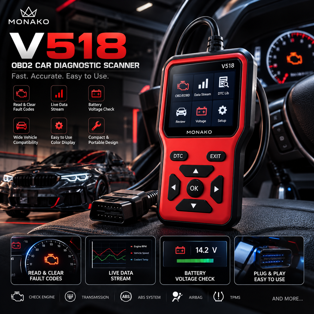 MONAKO V518 OBD2 Car Diagnostic Scanner