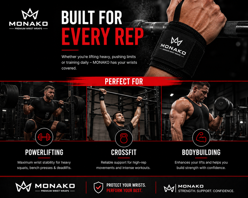 MONAKO Premium Wrist Wraps (Pair)