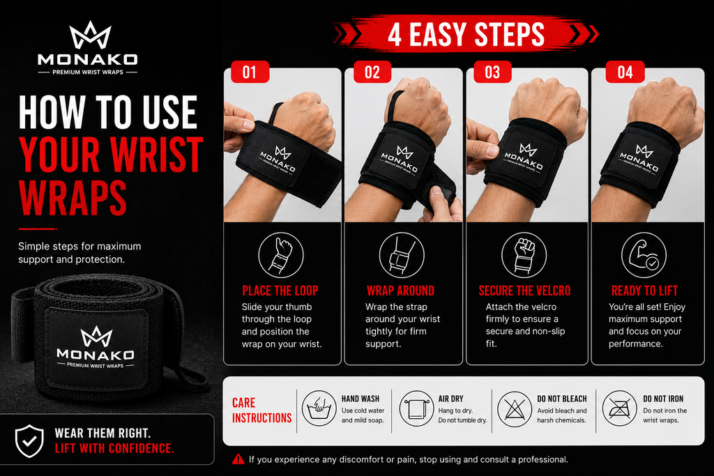 MONAKO Premium Wrist Wraps (Pair)